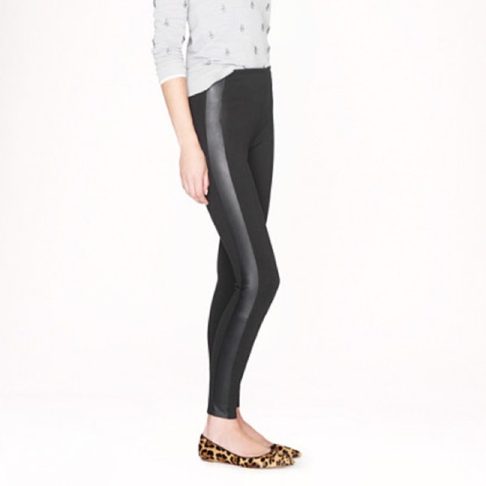 NWT J.Crew Pixie Pant with Real Leather Tux Stripe